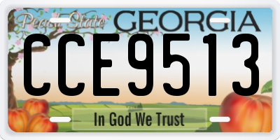 GA license plate CCE9513