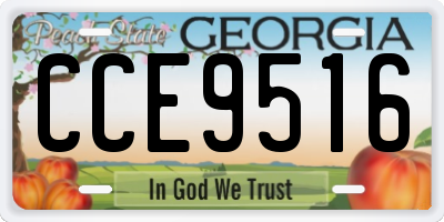 GA license plate CCE9516