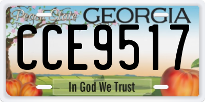 GA license plate CCE9517