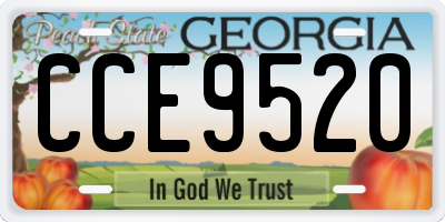 GA license plate CCE9520