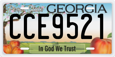 GA license plate CCE9521