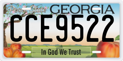 GA license plate CCE9522