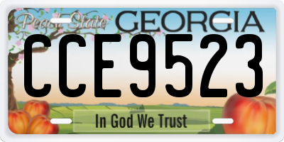 GA license plate CCE9523