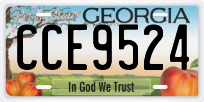 GA license plate CCE9524