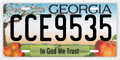 GA license plate CCE9535