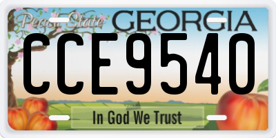GA license plate CCE9540