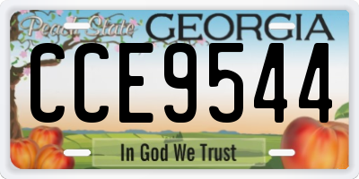GA license plate CCE9544