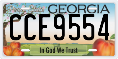 GA license plate CCE9554