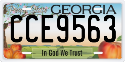 GA license plate CCE9563