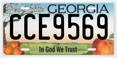GA license plate CCE9569