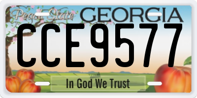 GA license plate CCE9577