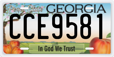 GA license plate CCE9581