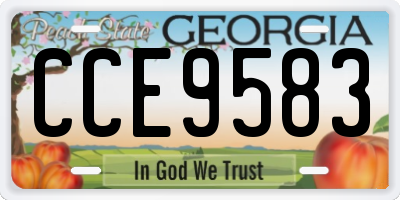 GA license plate CCE9583