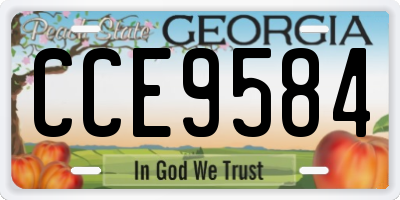 GA license plate CCE9584