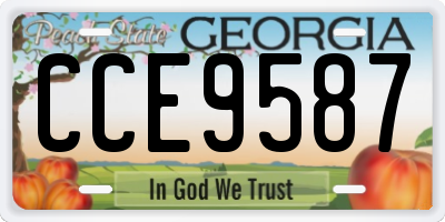 GA license plate CCE9587