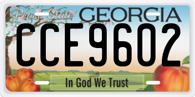 GA license plate CCE9602