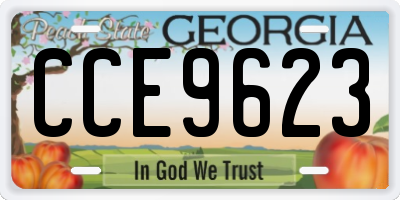 GA license plate CCE9623