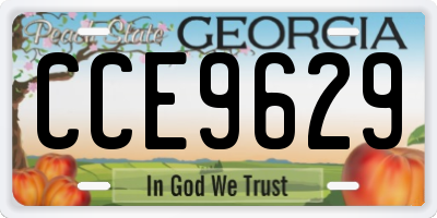 GA license plate CCE9629