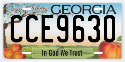 GA license plate CCE9630