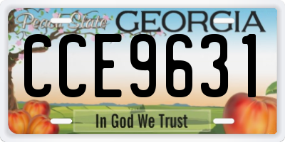 GA license plate CCE9631