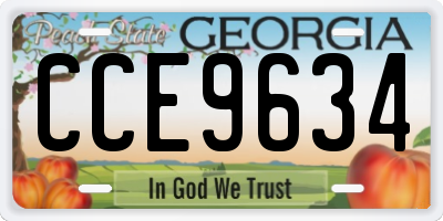 GA license plate CCE9634