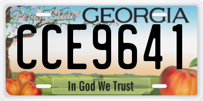 GA license plate CCE9641