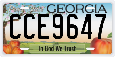 GA license plate CCE9647