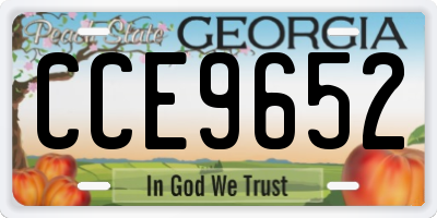 GA license plate CCE9652