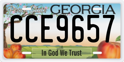 GA license plate CCE9657