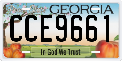 GA license plate CCE9661