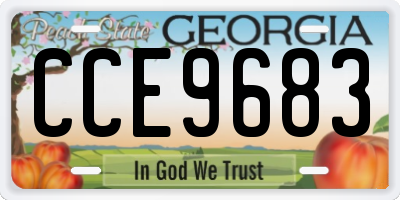 GA license plate CCE9683