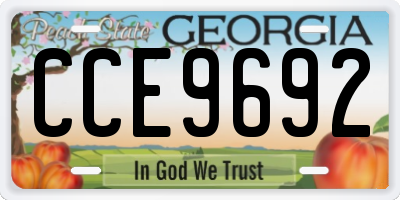 GA license plate CCE9692