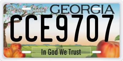 GA license plate CCE9707
