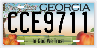 GA license plate CCE9711
