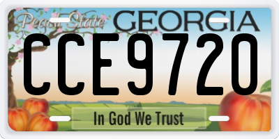 GA license plate CCE9720