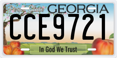 GA license plate CCE9721