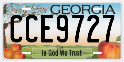GA license plate CCE9727