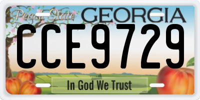 GA license plate CCE9729