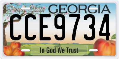 GA license plate CCE9734