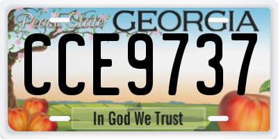 GA license plate CCE9737