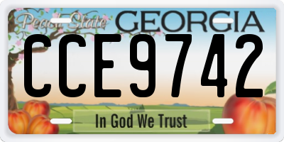 GA license plate CCE9742