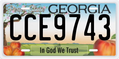 GA license plate CCE9743