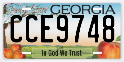 GA license plate CCE9748
