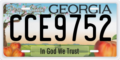 GA license plate CCE9752