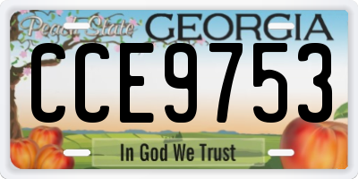 GA license plate CCE9753