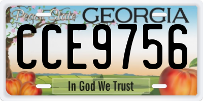 GA license plate CCE9756