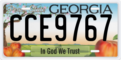 GA license plate CCE9767