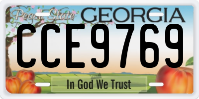 GA license plate CCE9769