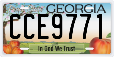GA license plate CCE9771