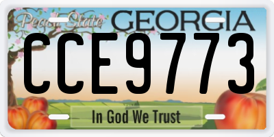 GA license plate CCE9773